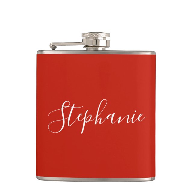 Flasques Personalized Name Monogram Red Bachelorette (Devant)