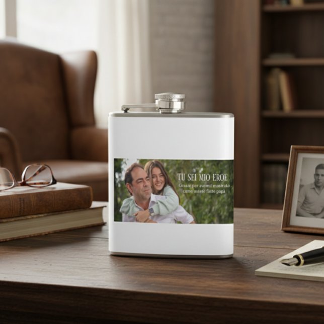 Flasques Personalized Photo Hip Flask, You Are My Hero Dad (Créateur téléchargé)