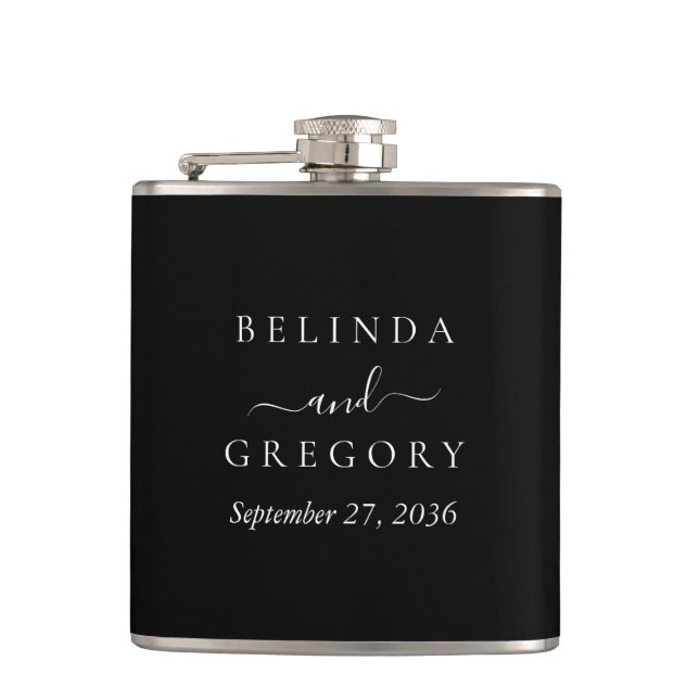 Flasques Personalized Wedding Gifts Black White  (Devant)