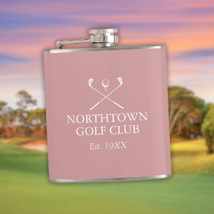 Flasques Personnalisé Dusty Rose Pink Golf Club Nom