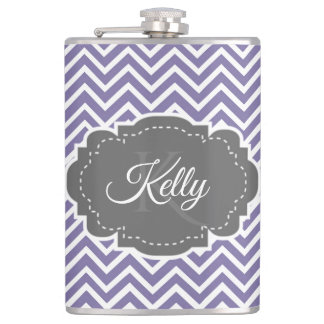 Flasques Personnalisé Purple Chevron