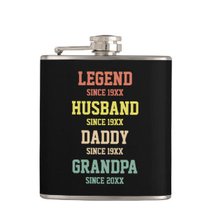 Flasques Personnalisé Retro Legend Mari Daddy Grand-père