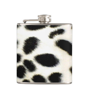 Flasques Personnaliser fourrure dalmate Texture noir et bla