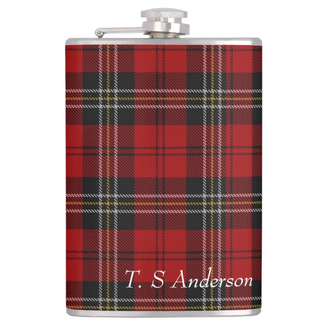 Flasques Personnalisez Flask - Tartan Rouge Clan Macpherson (Devant)