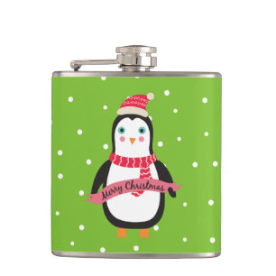 Flasques Petit pingouin mignon "Joyeux Noël " de Noël