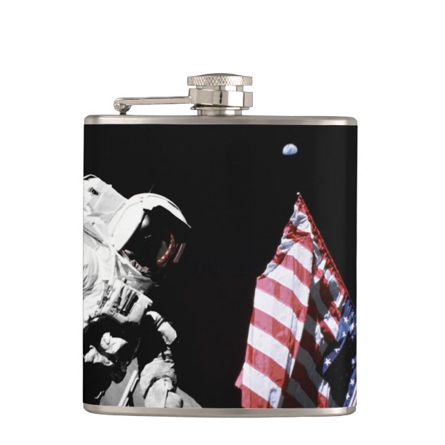 Flasques Photo du drapeau américain de l'astronaute Apollo  (Devant)