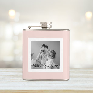 Flasques Photo Famille Moderne Pastel Rose Simple Cadeau