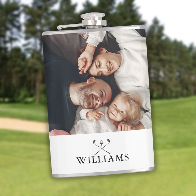 Flasques Photo Personnalisée Et Nom Clubs De Golf (Personalized Photo And Name Golf Clubs Flask)