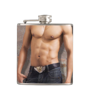 Flasques Photographie nue du coffre de l'homme