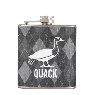 Flasques Pictogramme de canard sur le Jacquard noir Grunge