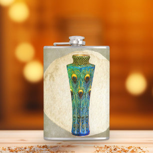 Flasques Pièce Masterpiece Peacock Feathers Vase De 1900