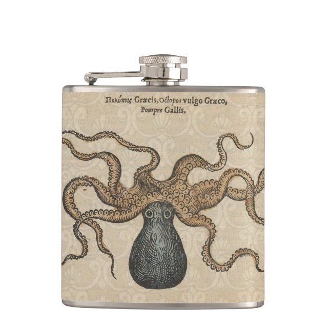 Flasques Pieuvre Kraken Antique Faune Marine Côtière (Devant)