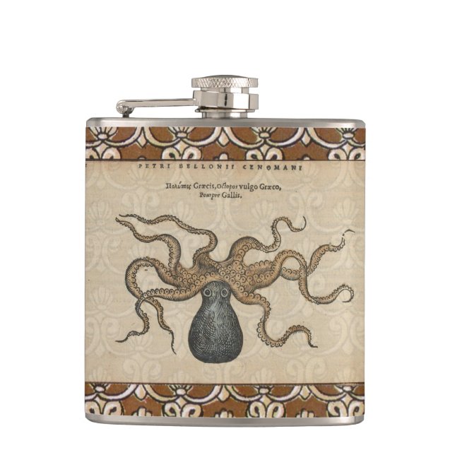 Flasques Pieuvre Kraken Antique Faune Marine Côtière (Devant)