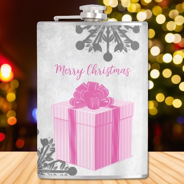 Flasques Pink Christmas Cadeau de vacances (Pink Christmas Gift Holiday Flask)