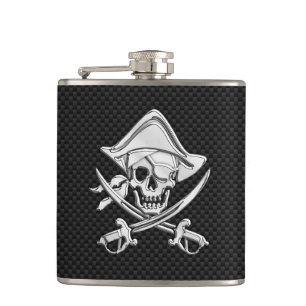 Flasques Pirate de chrome sur la copie de fibre de carbone
