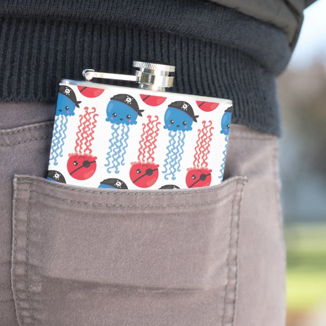 Flasques Pirate Jellyfish, Motif de méduses, Sea Animaux (In Situ)