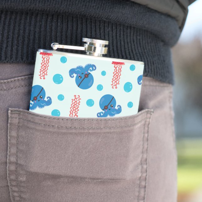 Flasques Pirate Octopus, Pirate Jellyfish, Sea Animaux (In Situ)