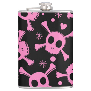 Flasques Pirate Skull : Girlish Hearts Motif