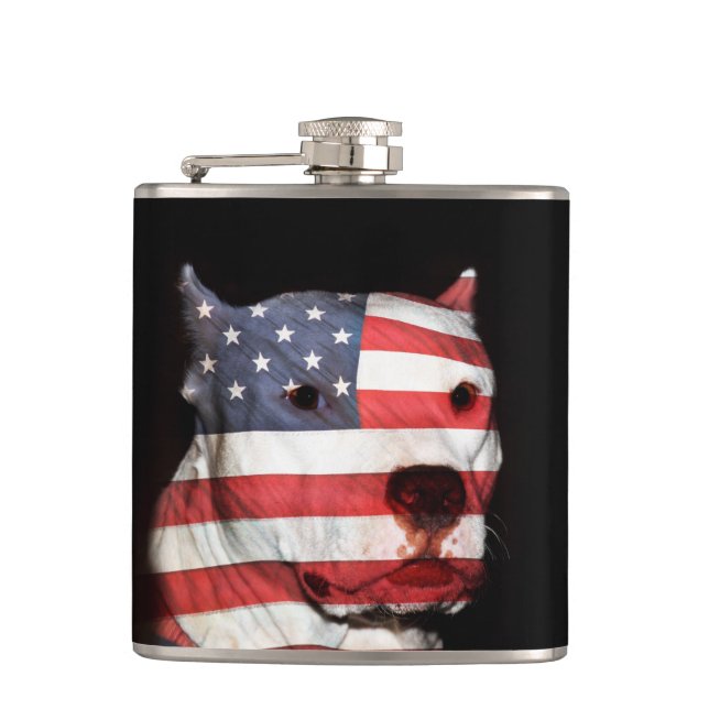 Flasques Pitbull patriotique (Devant)