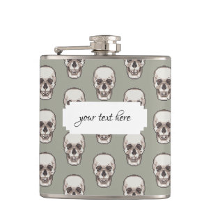 Flasques Pixel Art Gothique Éffrayant Motif crâne