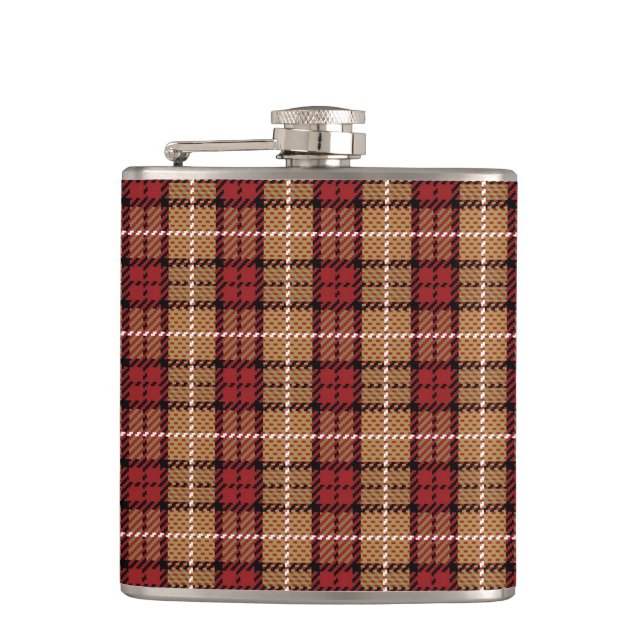 Flasques Plaid de pixel en rouge et or (Devant)