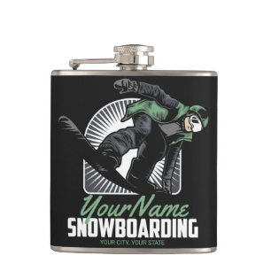 Flasques Planche à neige personnalisée Snow Boarder Shreddi