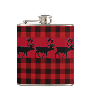Flasques Plaque rouge et noire avec accent Elk