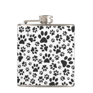 Flasques Poches de chien noir et blanc Poka Dot
