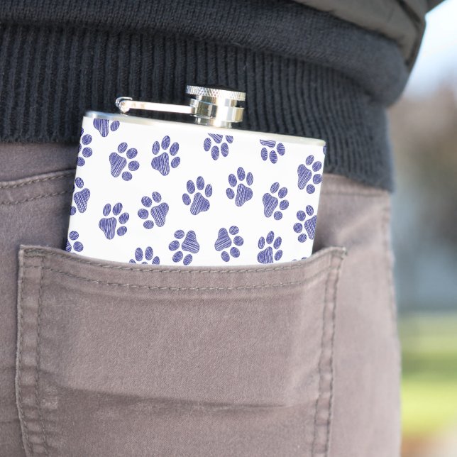 Flasques Poches de Doodle, Paws de Chien, Paws Bleus de Mar (En situation)