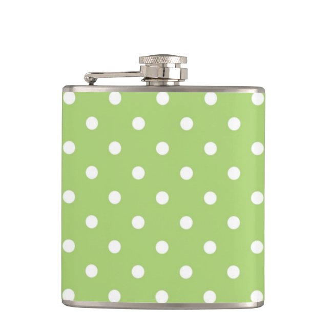 Flasques points blancs et verts lime cool et modernes (Devant)