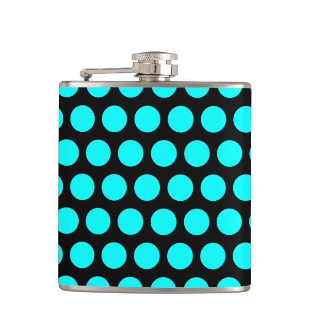 Flasques Points de polka Aqua (Devant)