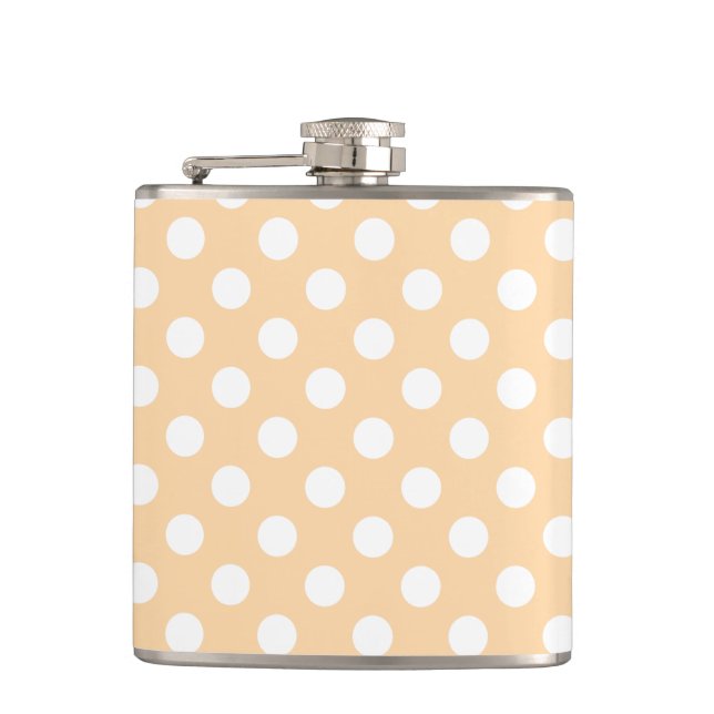 Flasques Pois blancs sur beige (Devant)
