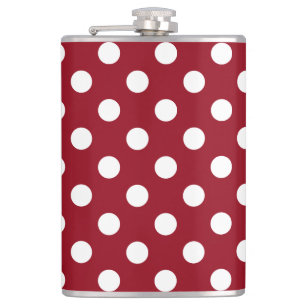 Flasques Pois blancs sur Crimson Red