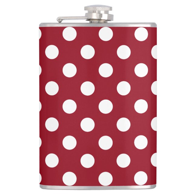 Flasques Pois blancs sur Crimson Red (Devant)