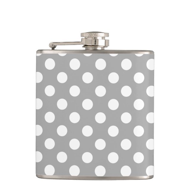 Flasques Pois blancs sur gris (Devant)