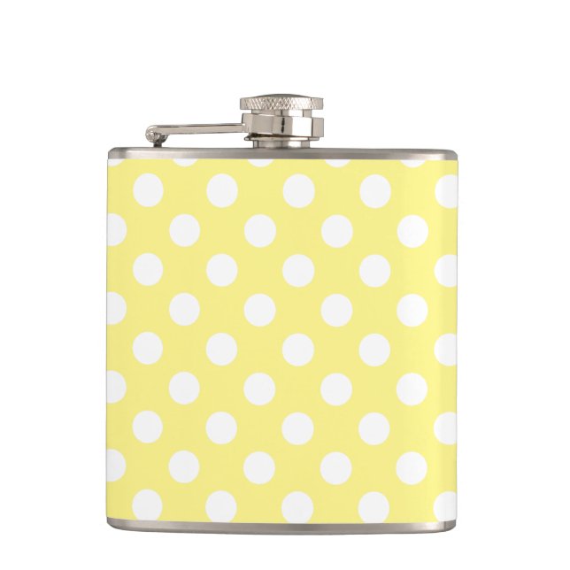 Flasques Pois blancs sur jaune citron (Devant)