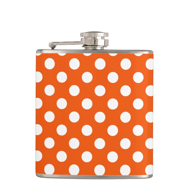 Flasques Pois blancs sur orange (Devant)