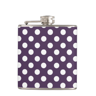 Flasques Pois blancs sur prune violette