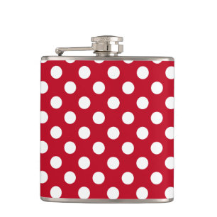 Flasques Pois blancs sur rouge