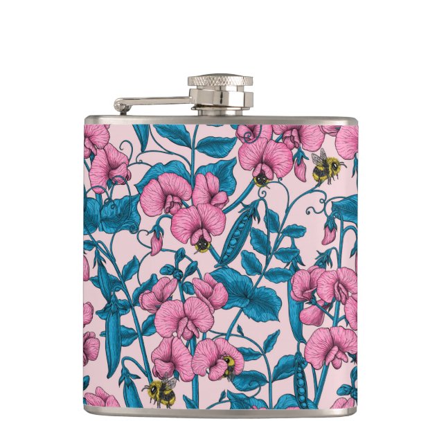 Flasques Pois doux et bourdons, rose et bleu (Devant)
