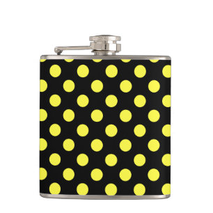 Flasques Pois jaunes sur fond noir