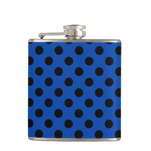 Flasques Pois noirs sur bleu royal