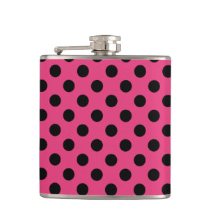 Flasques Pois noirs sur fuchsia