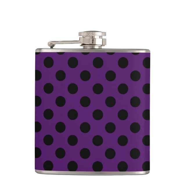 Flasques Pois noirs sur prune violette (Devant)