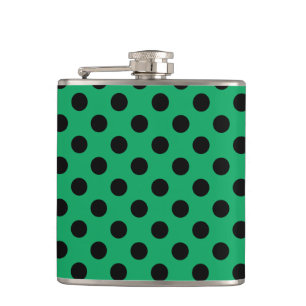 Flasques Pois noirs sur vert frais