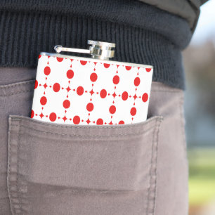 Flasques Pois rouges, Motif à points polka, points, pointil
