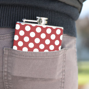 Flasques Pois rouges, Motif à points polka, points, pointil
