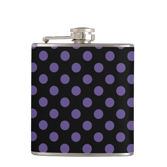 Flasques Pois ultra violets en noir (Devant)