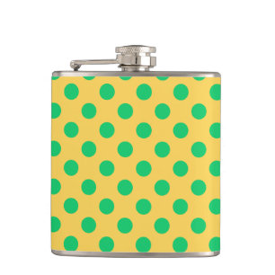 Flasques Pois verts sur jaune