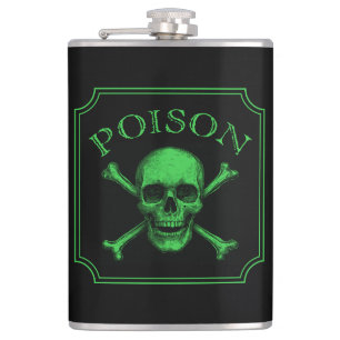 Flasques Poison Crâne et os croisés Halloween Design Imprim